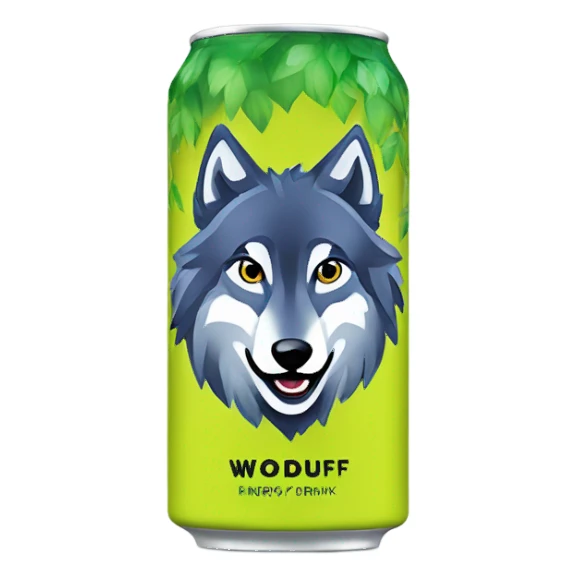 Woodruff wolf Energy Drink can sticker