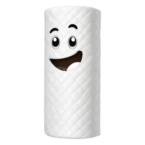 quilted paper towel roll vertically standing sticker