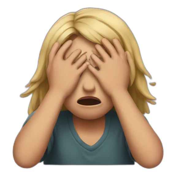 crying emoji but with hands sticker