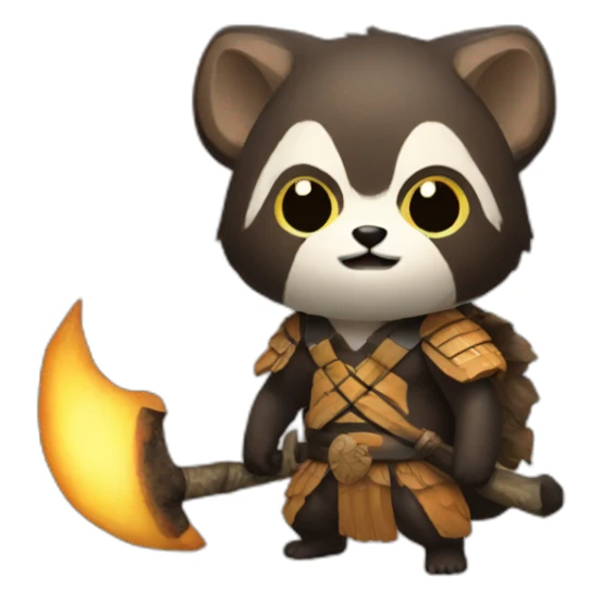 Tanuki metal god sticker