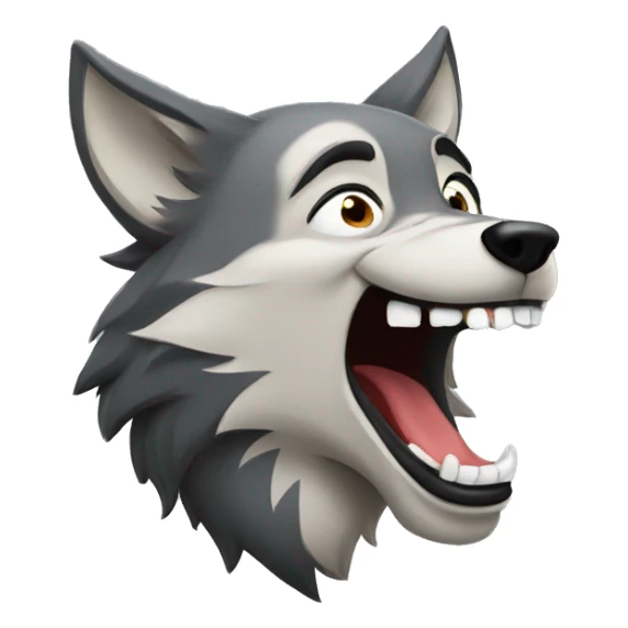 Wolf laughing  sticker