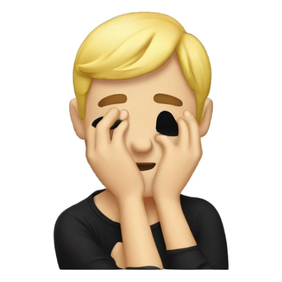 Facepalm black tshirt  sticker