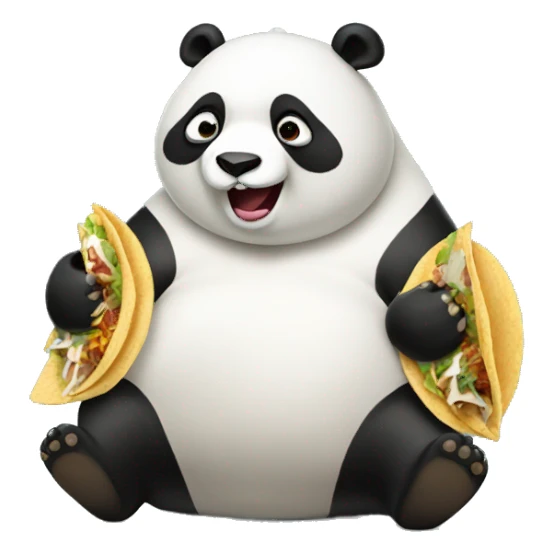 Fat panda eating tacos sticker