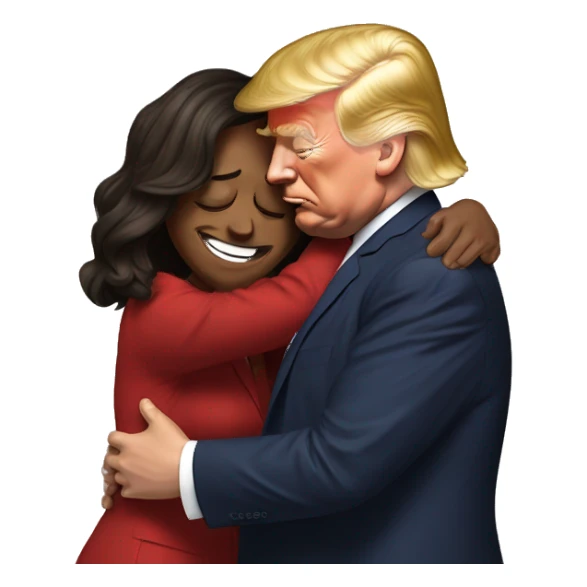 trump hugging crying kamala  sticker