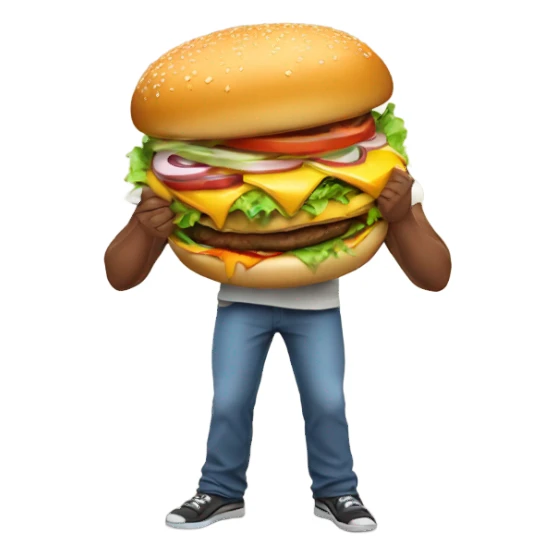 A big back indian eating a burger  sticker