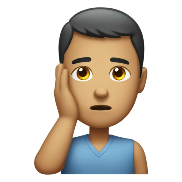 Disappointed with hand on forehead sticker