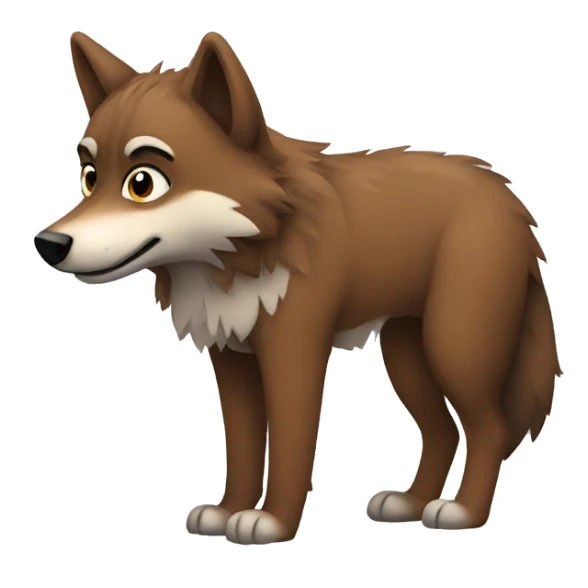 Brown cute Wolf furry sticker