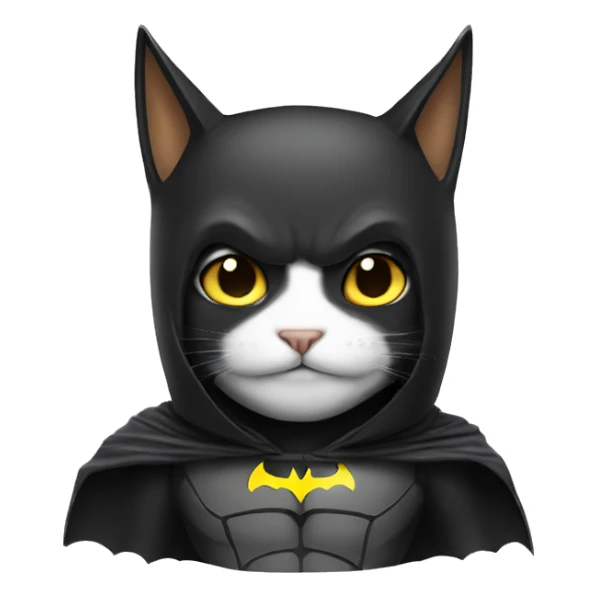 cat wearing batman suit sticker
