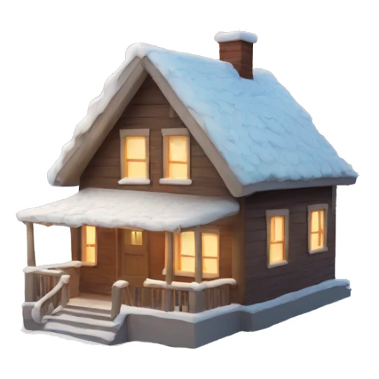 House in snow  sticker
