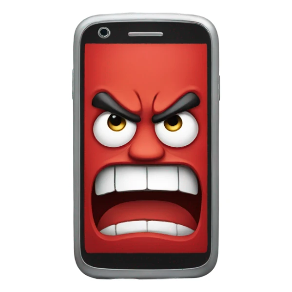 Red smartphone angry sticker