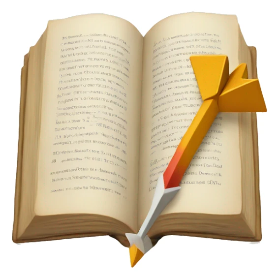 book open with dart arrow sticker