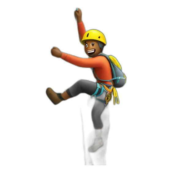climber hang on a cliff sticker