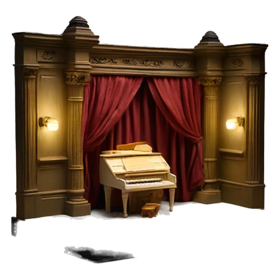 scenography scenic maquette model theatre set with lights sticker