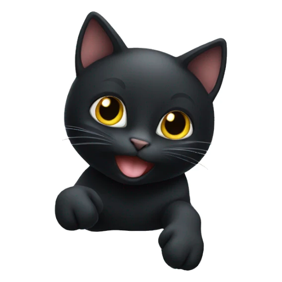 Black cat playing sticker