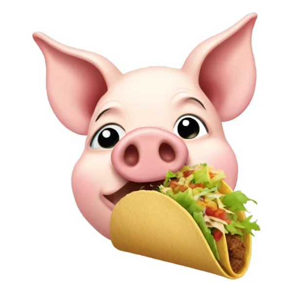 Pig eating tacos sticker
