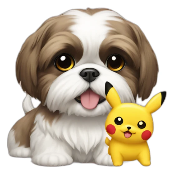 Shih Tzu with pikachu sticker