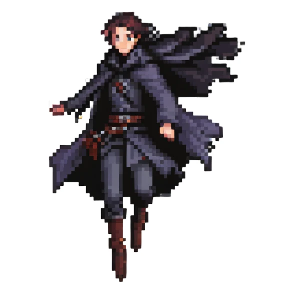 mistborn character jumping between buildings at night sticker