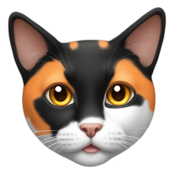 Black white orange cat sticker