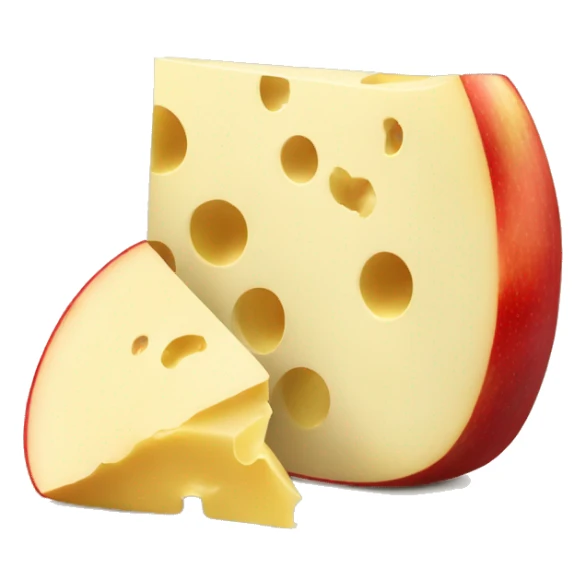 Apple and sliced cheese  sticker