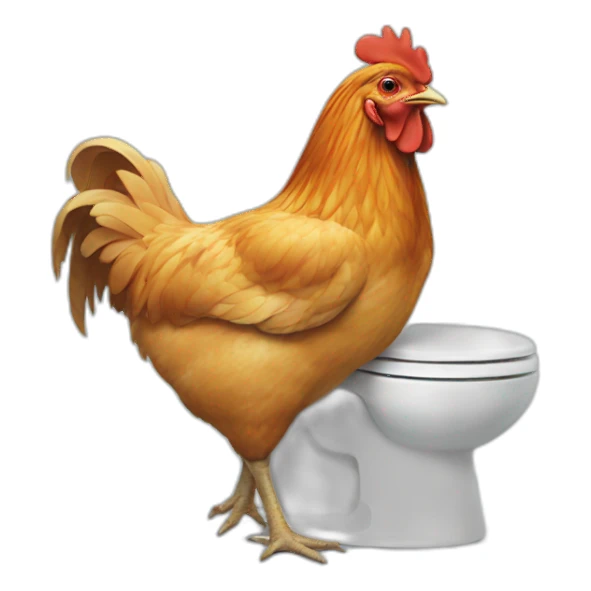 chicken on toilet sticker