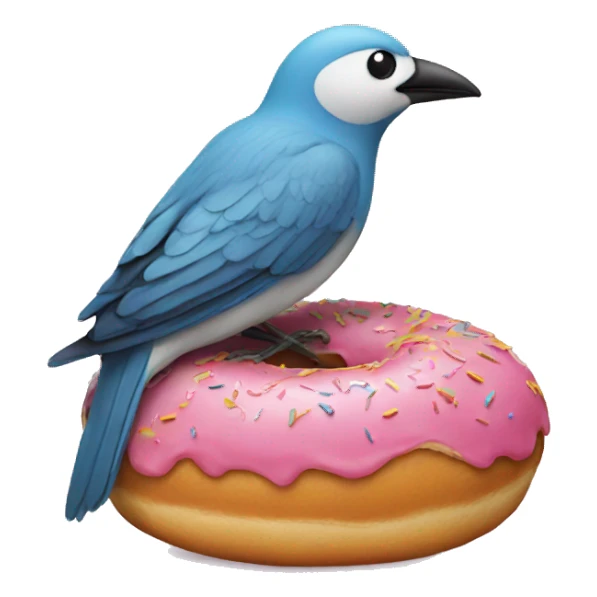 A bird on a donut sticker