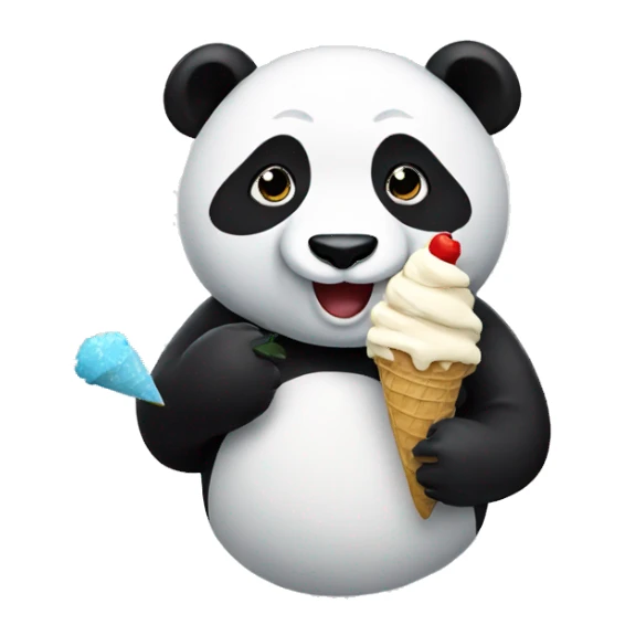 Panda eating ice cream sticker