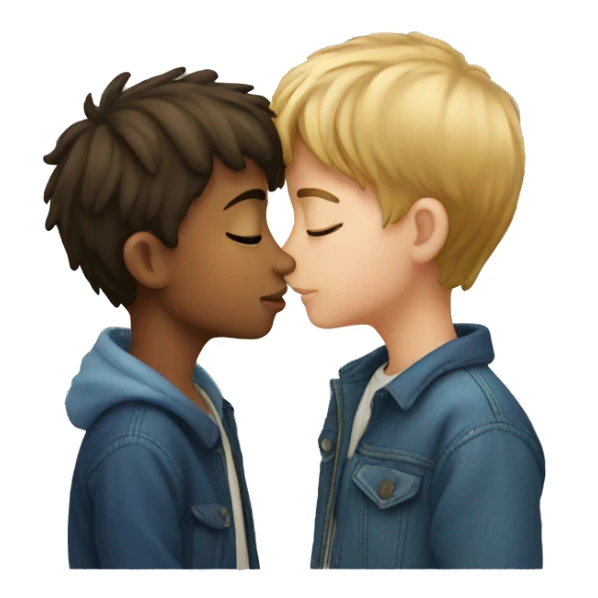 Boy kissing boy sticker