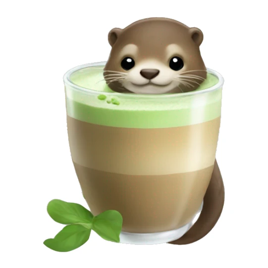 Otter drinking Matcha Latte sticker