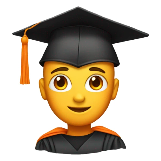 Graduation with orange line sticker