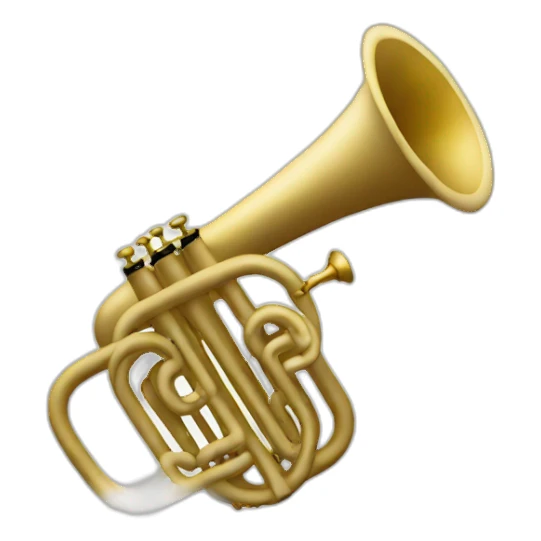 A white painted trumpet sticker