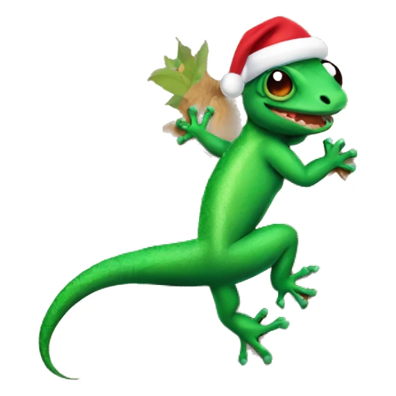 lizard coming out of chridtmas tree sticker