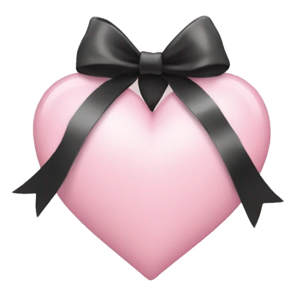 light pink heart with a black bow  sticker
