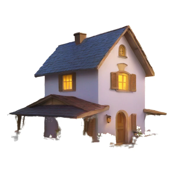 house with sun sticker