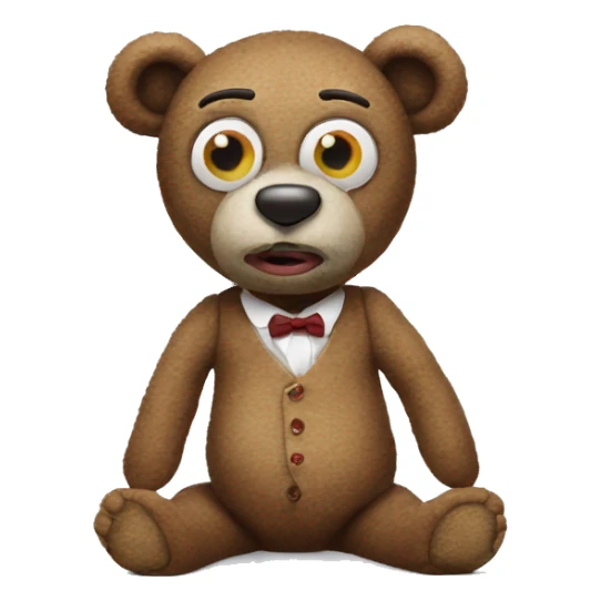 mr bean teddy bear with one eye as button sticker
