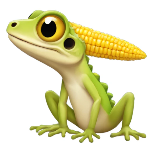 Gecko with corn sticker