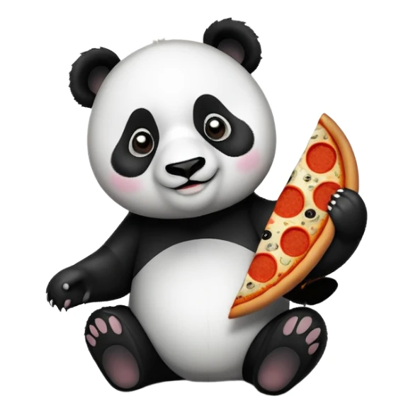 Een panda die een pizza eet  sticker