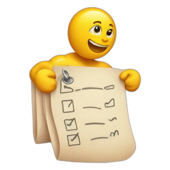 check list and muscle sticker