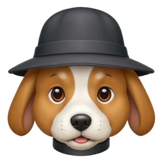 Dog wearing hat sticker