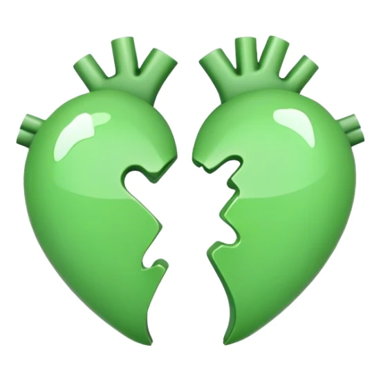 Light green heart break sticker