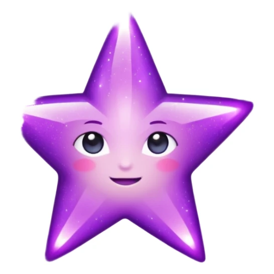 glitter purple and cian star sticker