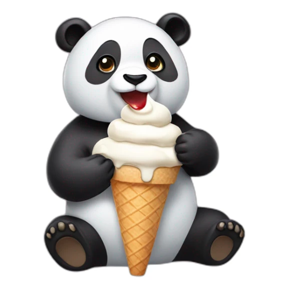 Panda eating ice cream sticker