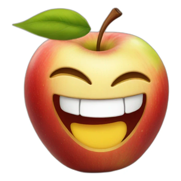 Apple laughing sticker