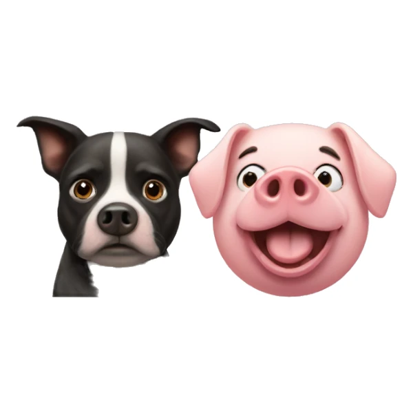 pig and dog sticker