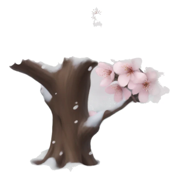 Cherry blossom tree with snow sticker
