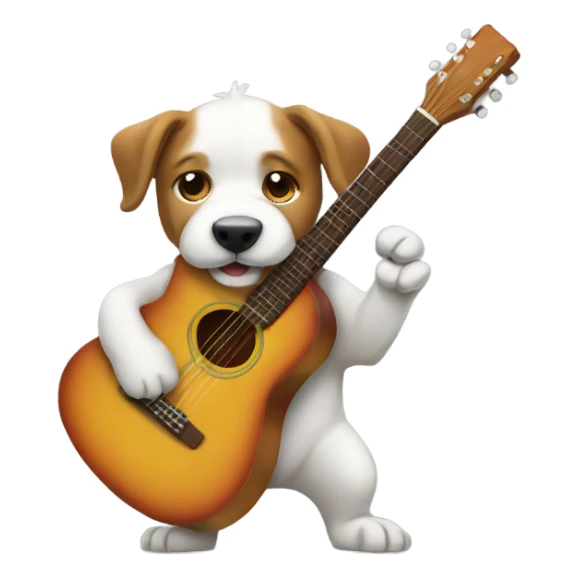 dog playing the guitar sticker