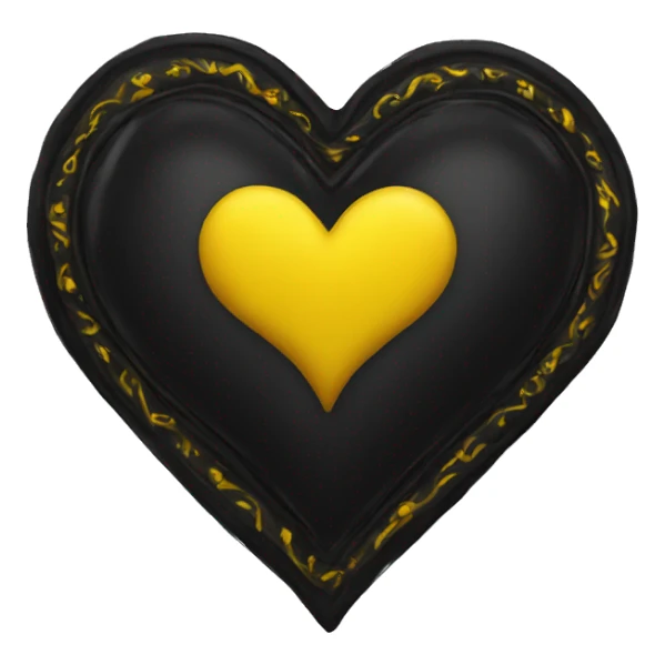 Black yellow heart sticker