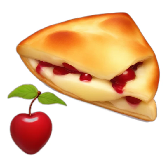 red Khachapuri with cherry sticker