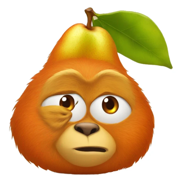 pear holds Orang utan sticker