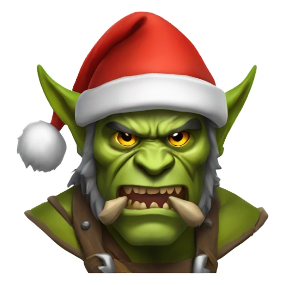 Fierce Orc ranger wearing santa hat sticker