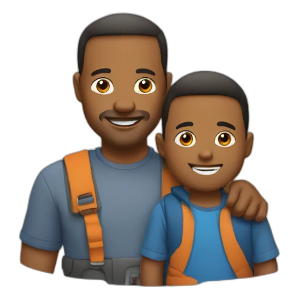 Papa avec son fils sticker